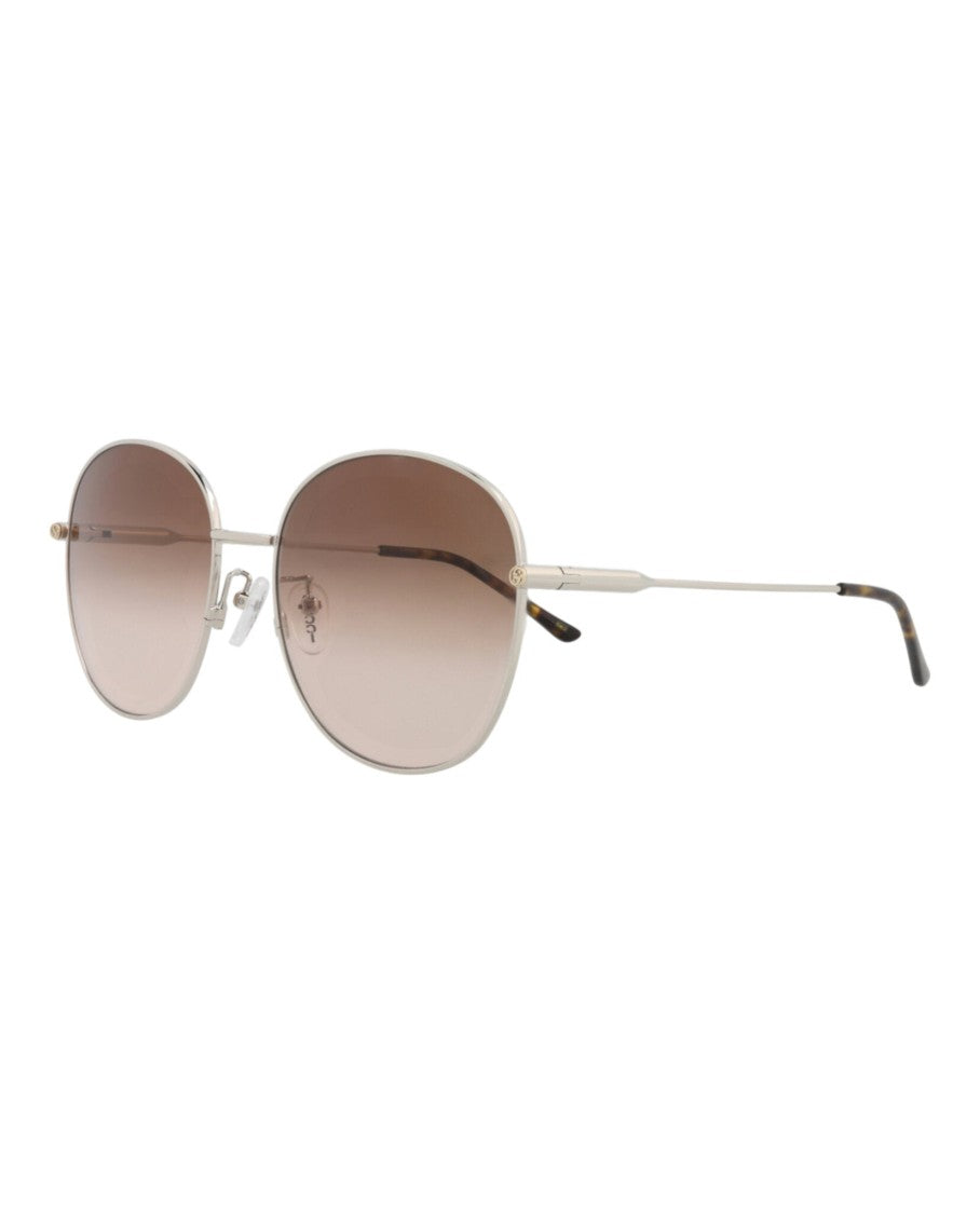 Gucci Round-Frame Metal Sunglasses