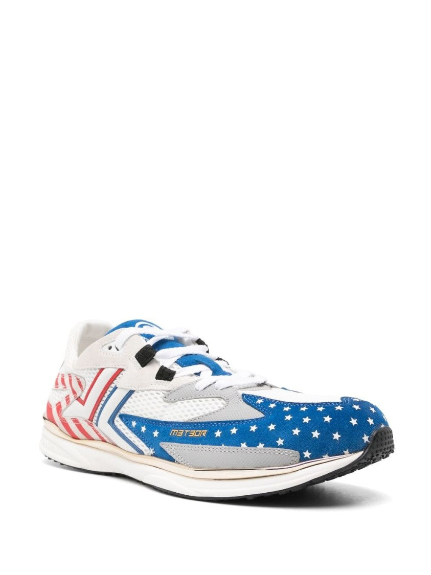 Lanvin Color-Block Suede And Mesh Sneakers