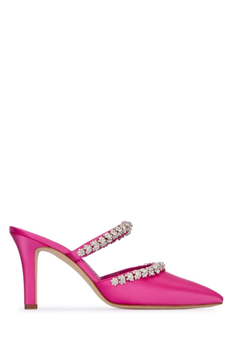 Manolo Blahnik High-Heeled Pumps With Sparkling Embellished Straps