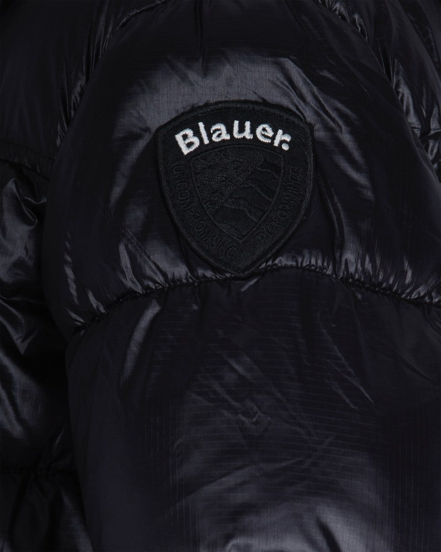 Blauer Black Gloria Micro Rip Down Puffer Bomber Jacket