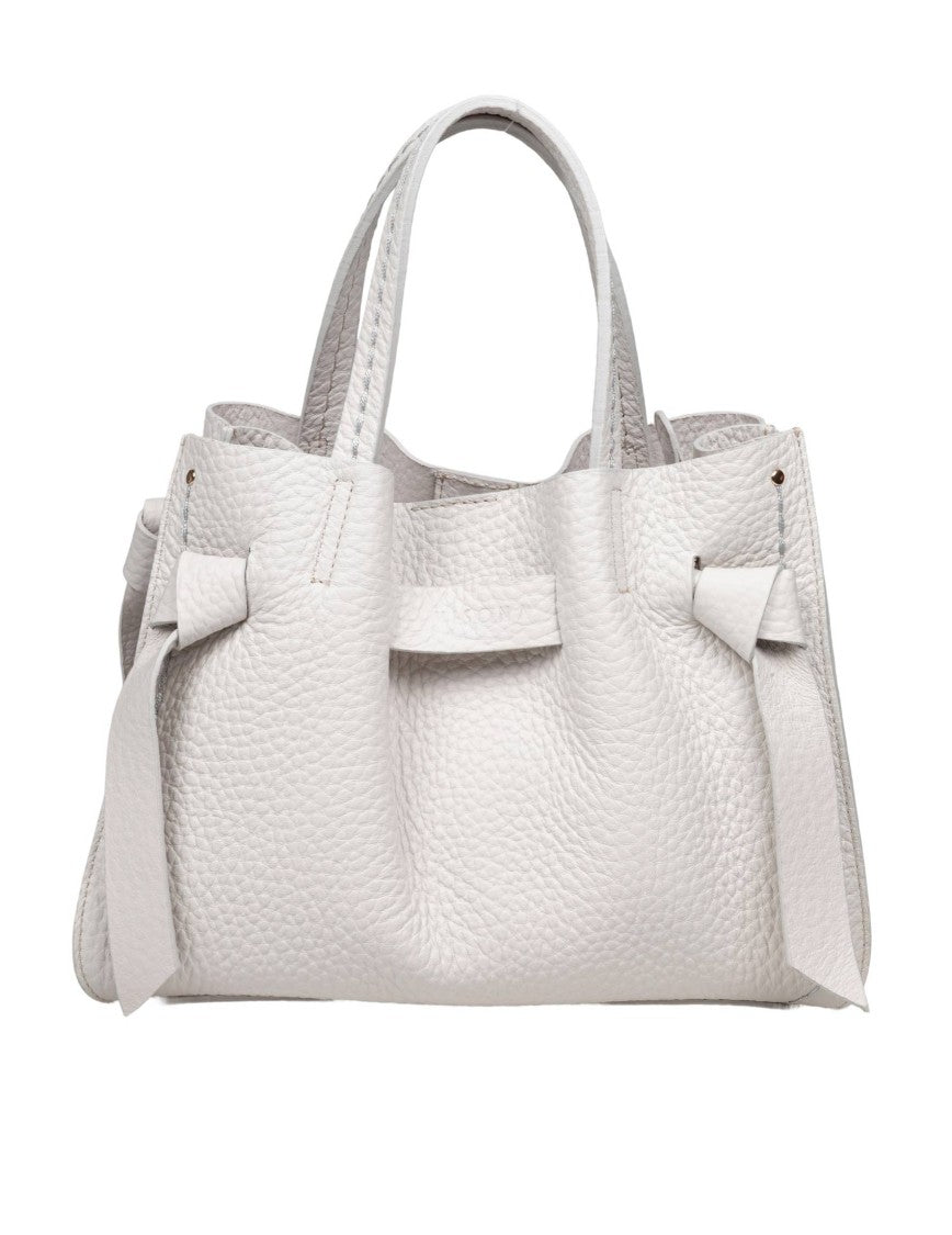 Visona ' Vittoria Handbag In Ivory Leather