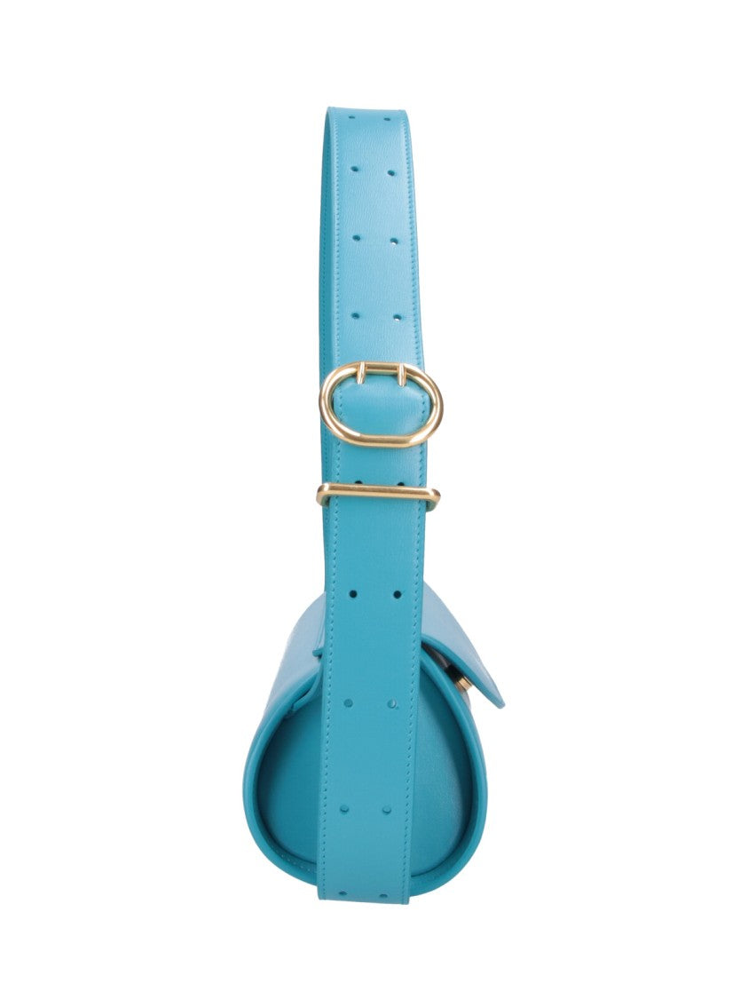 Jil Sander Blue Cannolo Cylindrical Calfskin Shoulder Bag