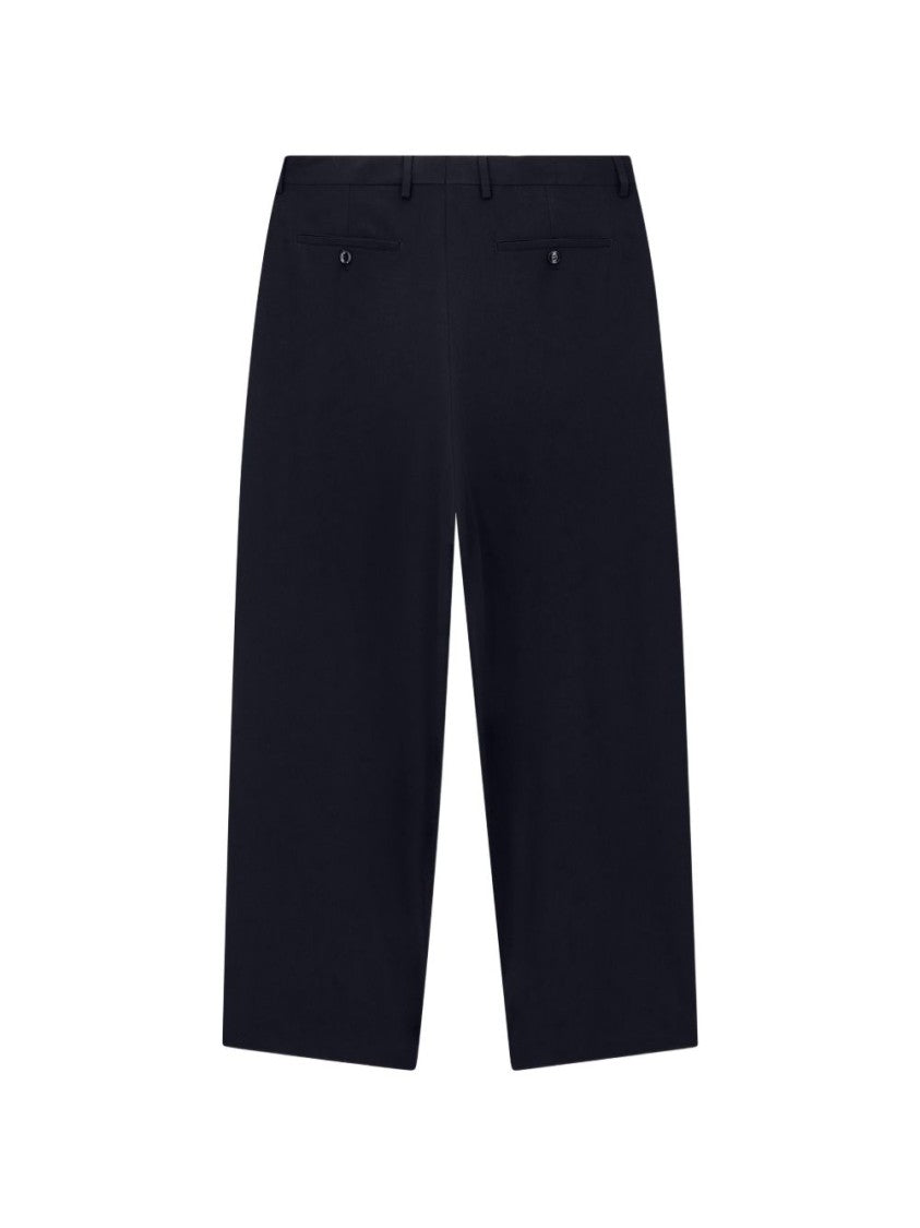 Giorgio Armani Black Wide-Leg Pleated High Waist Trousers