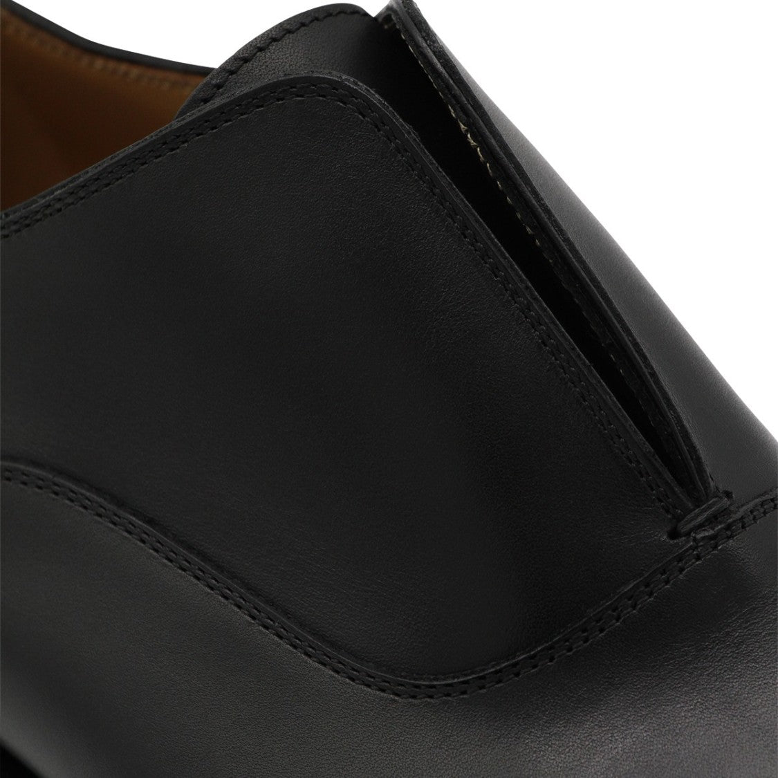 Christian Louboutin Smooth Black Leather Slip-On Shoes