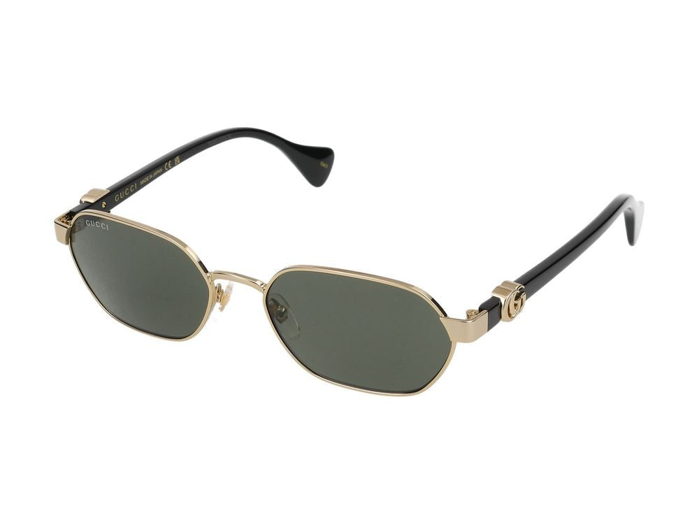 Gucci Gold Geometric Metal Frame Sunglasses