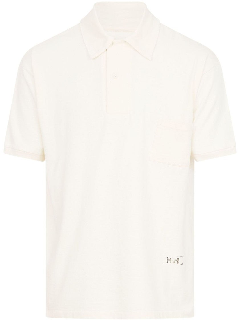 Maison Margiela Beige Cotton Polo With Subtle Pocket