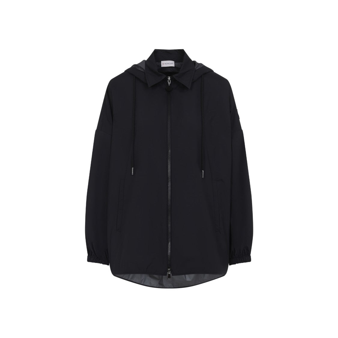 Moncler Lightweight Black Hooded Jacket With Modern Zip Closure