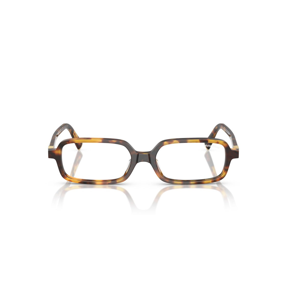 Miu Miu 0Mu 11Zs Rectangular Tortoiseshell Acetate Eyeglasses