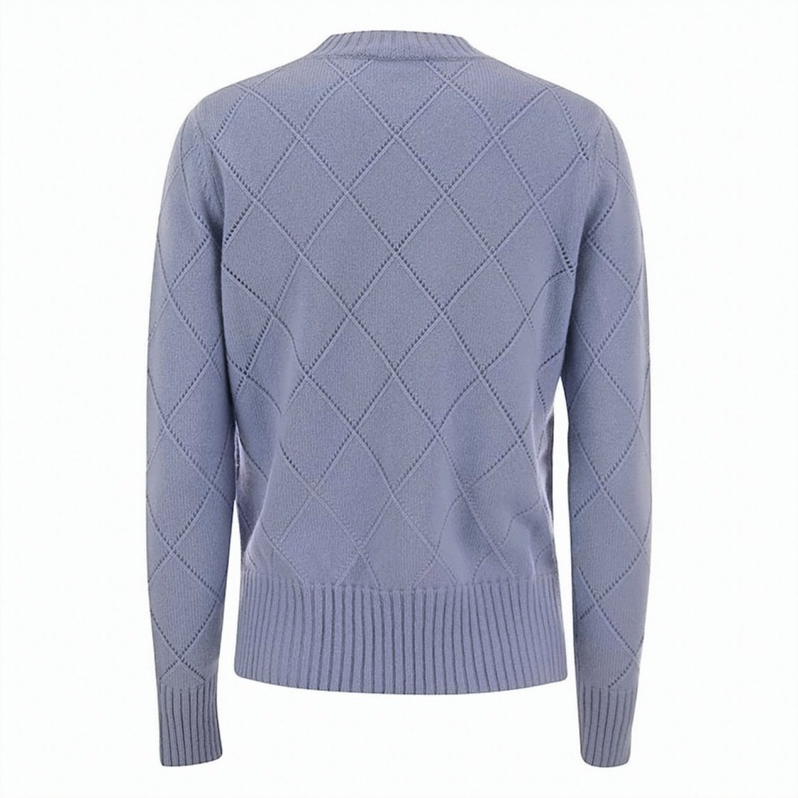 Max Mara Diamond-Patterned Knit Sweater With Ribbed Cuffs