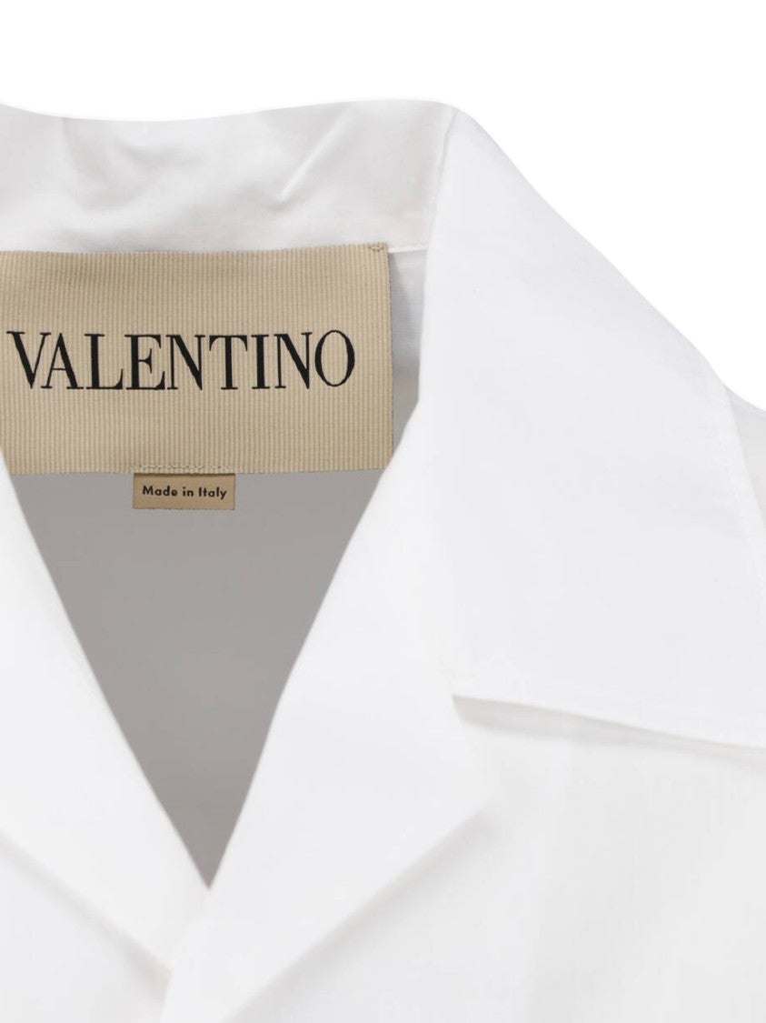 Valentino White Vgold Boxy Silhouette Cotton Shirt