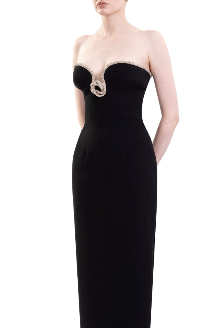 Saiid Kobeisy Strapless Dress With Crystal Embellishment