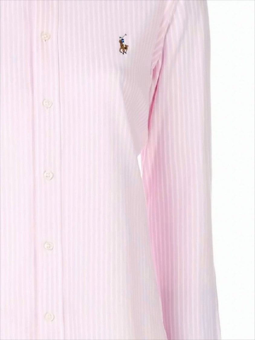 Polo Ralph Lauren Long-Sleeved Button-Up Shirt With Subtle Stripe Pattern