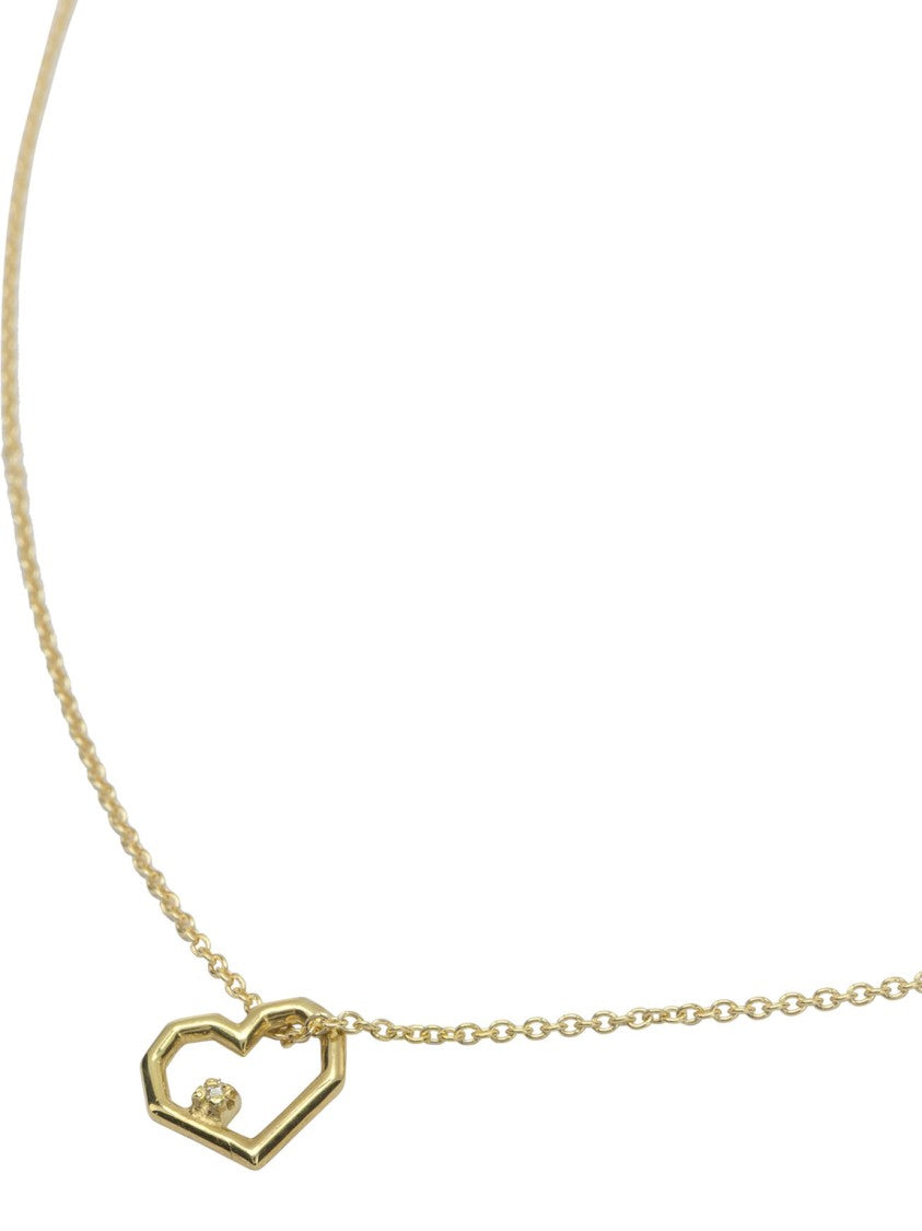 Aliita Heart-Shaped Pendant Necklace With Fine-Link Rolo Chain