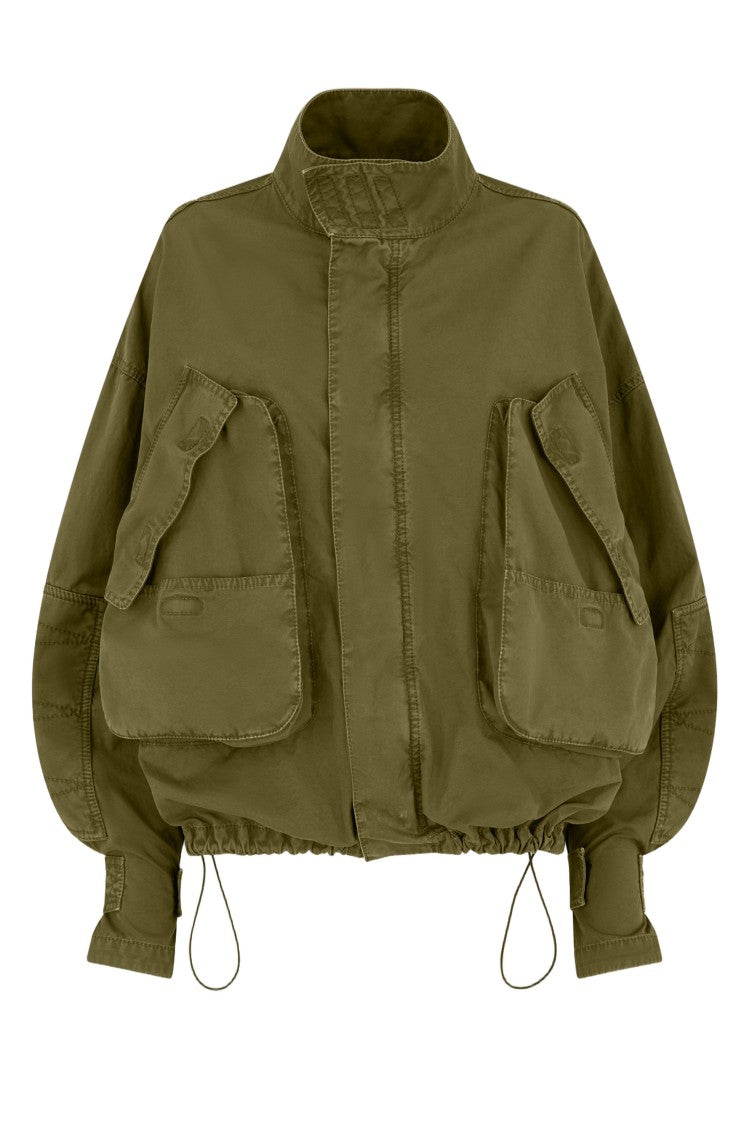 The Attico Boxy Olive Green Utility Jacket