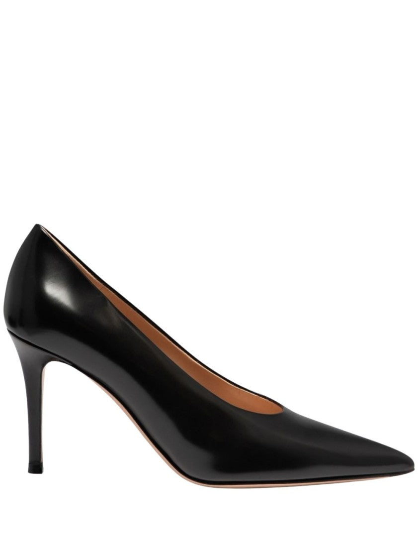 Gianvito Rossi 85Mm Black Leather Pumps