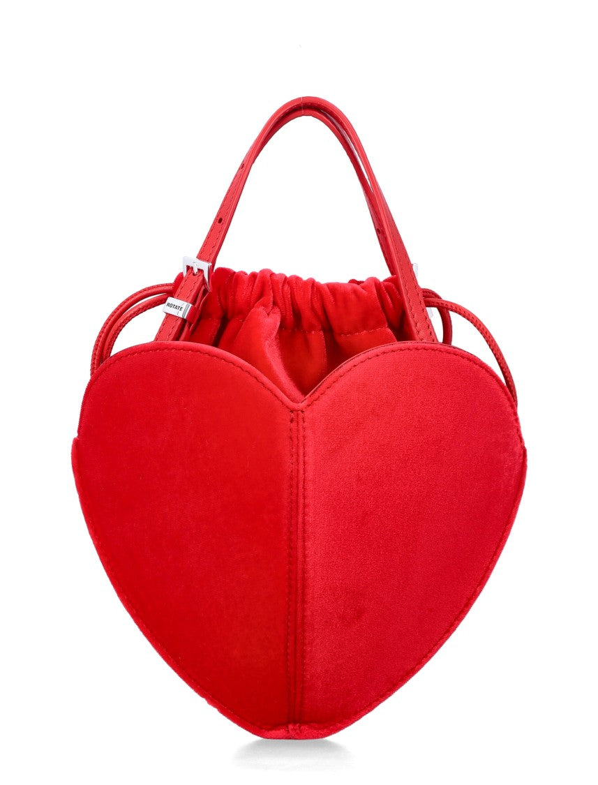 Rotate Red Velvet Heart-Shaped Evening Bag