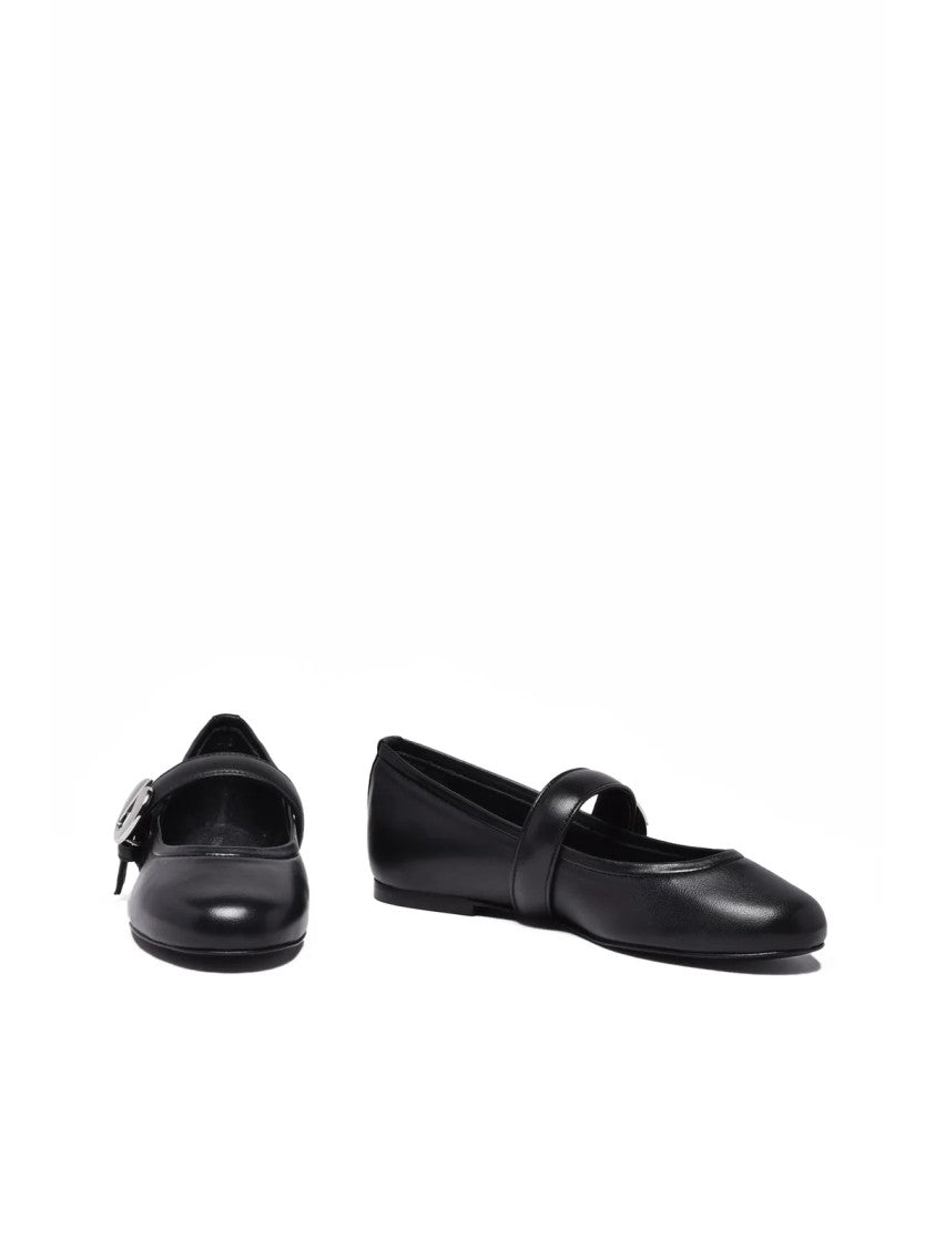 Coperni Black Minimalist Leather Flats