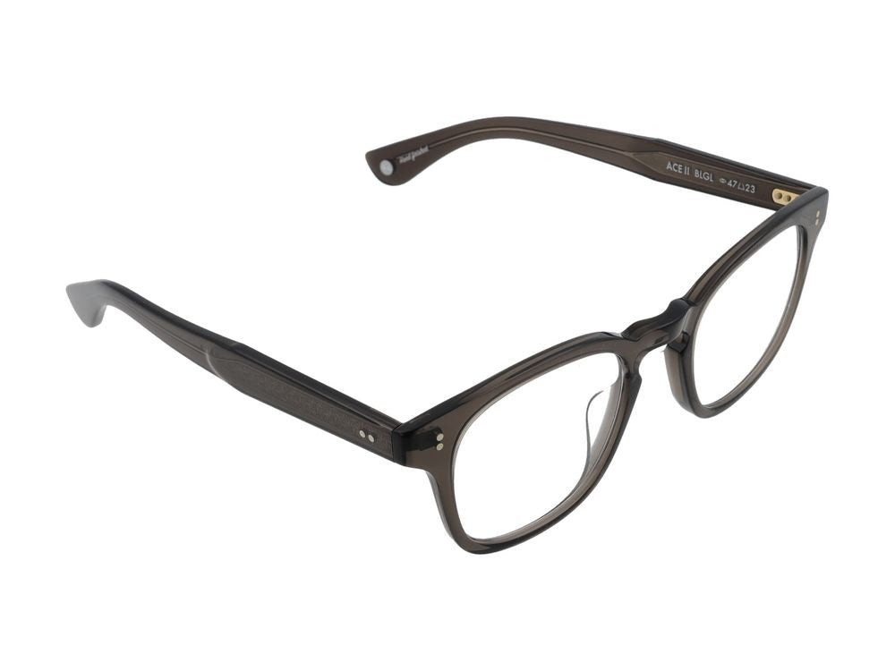 Garrett Leight Smoky Black Rounded Square Frame Optical Glasses