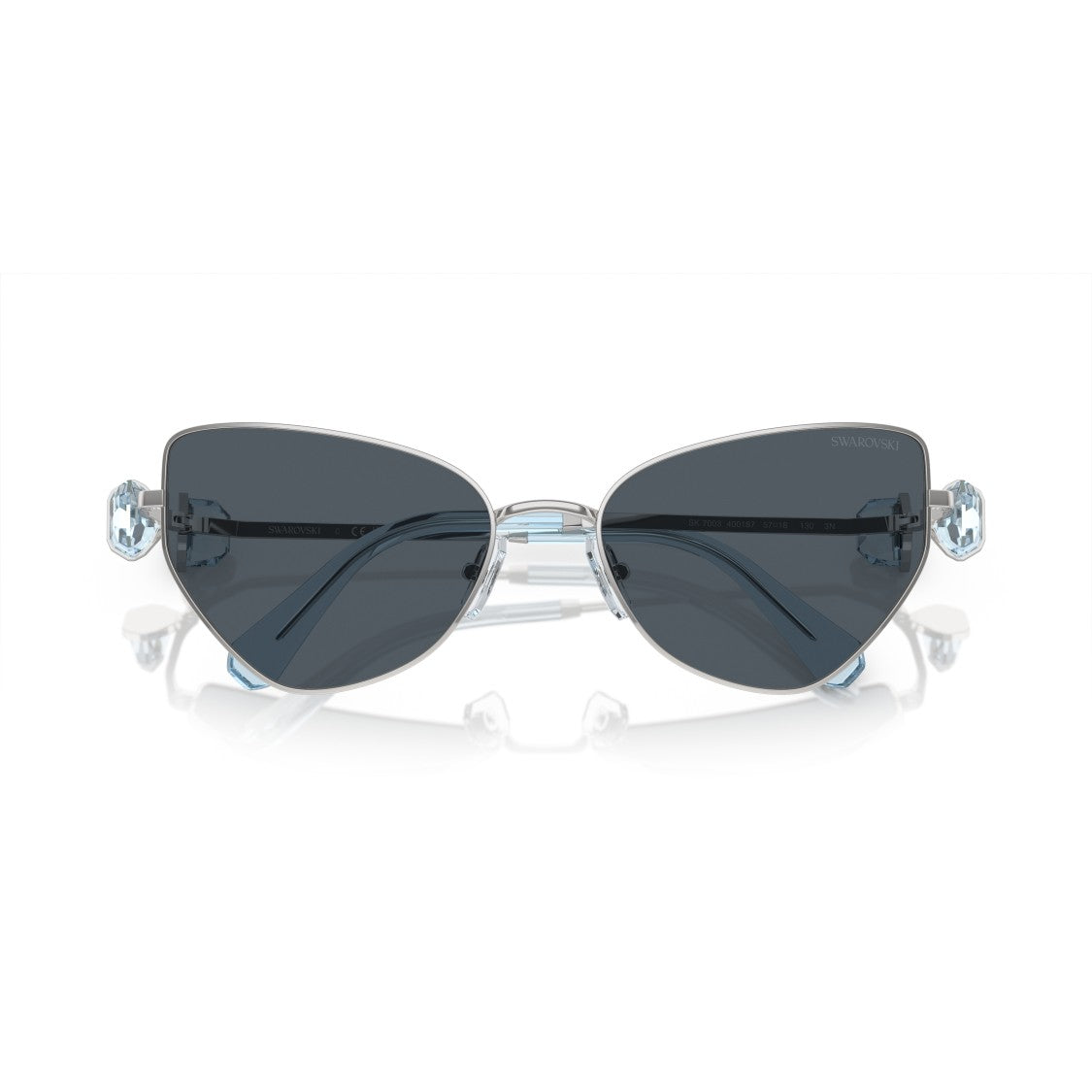 Swarovski 0Sk7003 Angular Cat-Eye Sunglasses With Crystal Embellishments