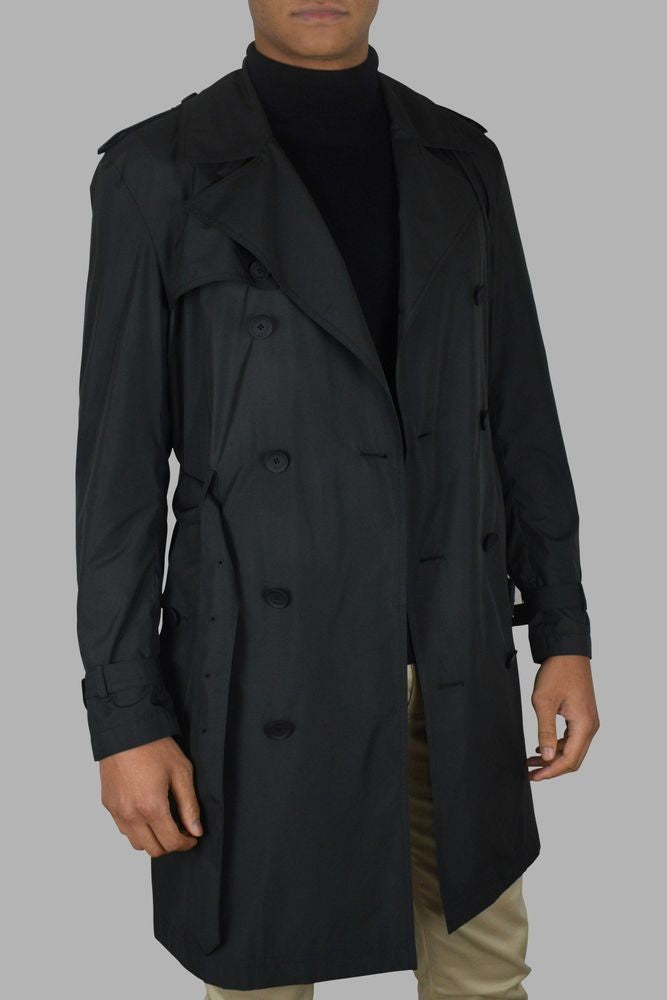 Valentino Garavani Double-Breasted Black Trench Coat With Tailored Waist