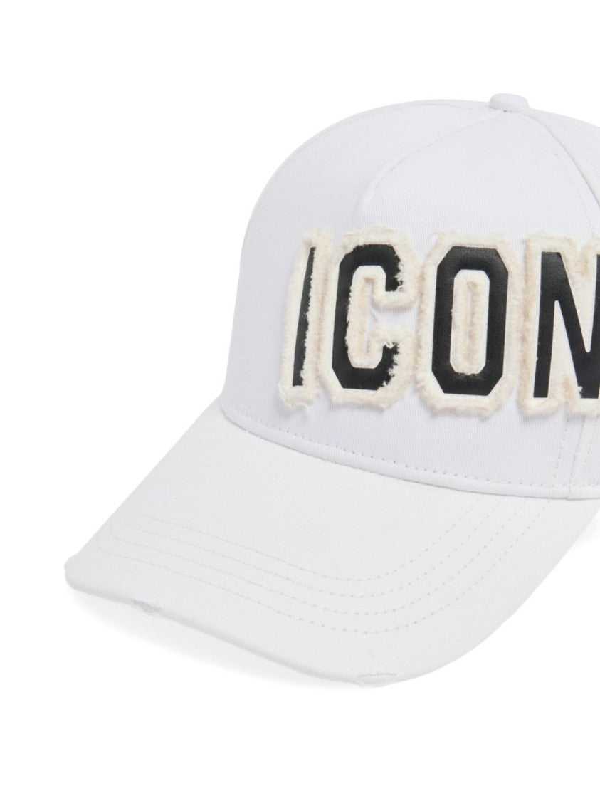 Dsquared2 White Logo Appliqué Adjustable Peak Hat