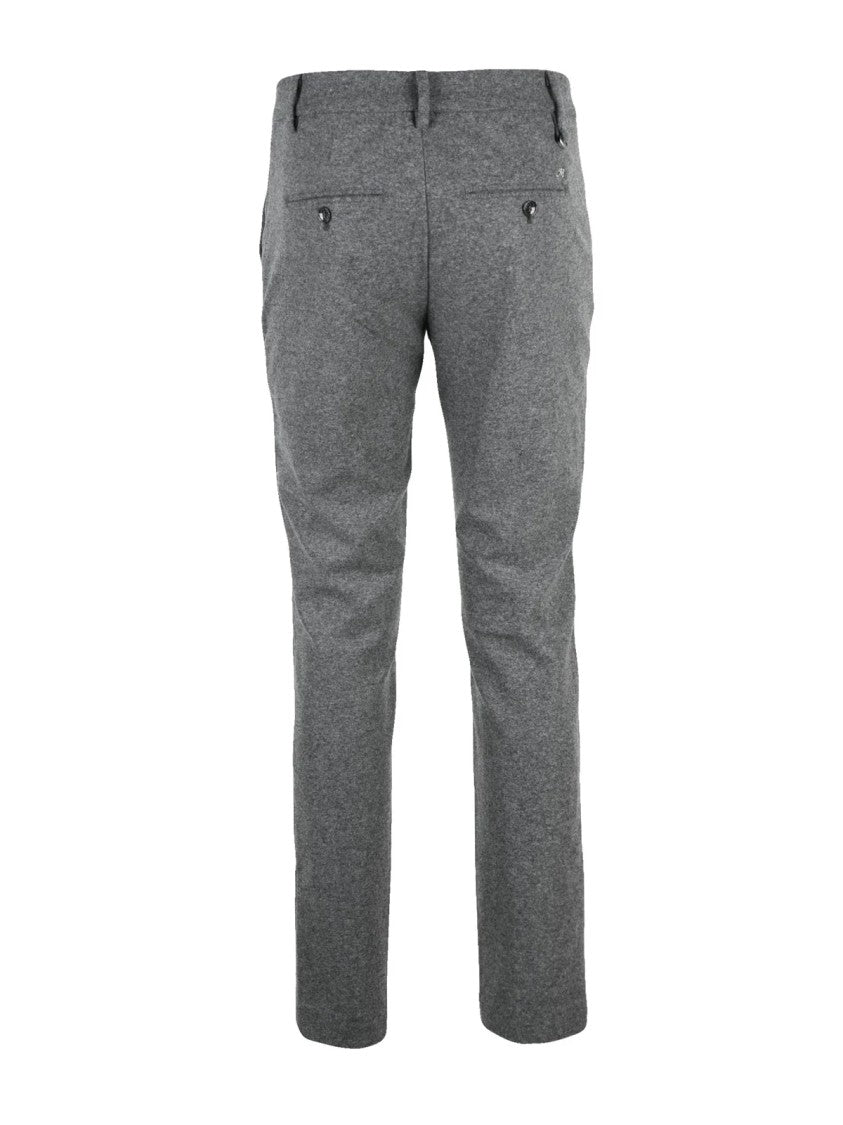 Mason's Grey Slim-Fit Wool-Blend Pants