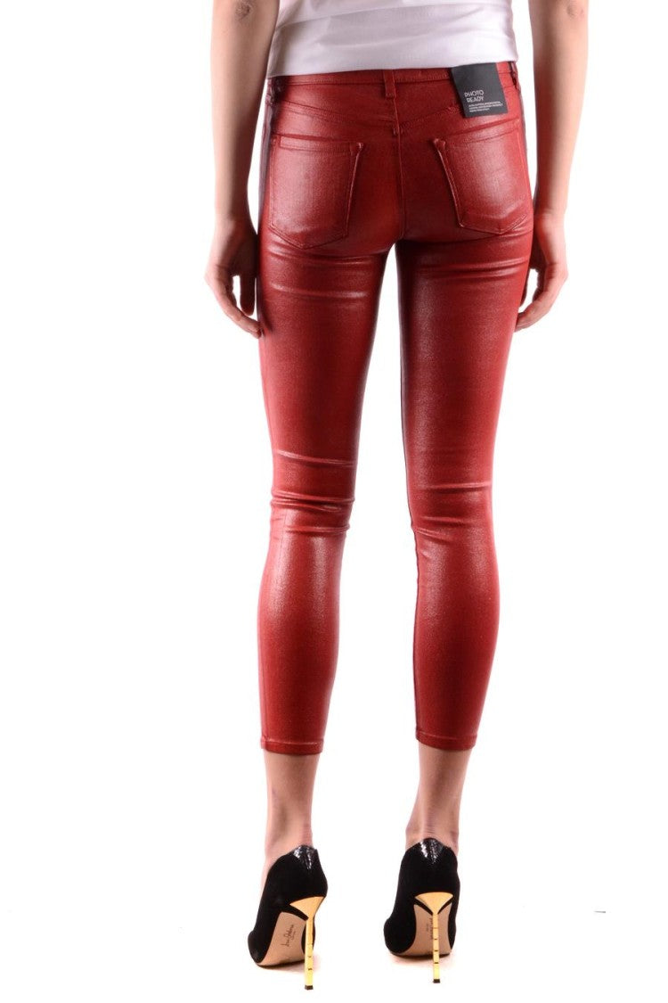 J Brand Slim-Fit Cropped Jeans With Coated Finish