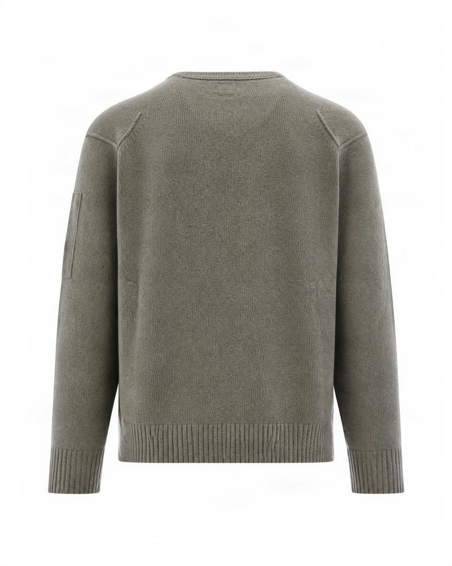 C.P. Company Fallen Rock Lens Crew Neck Wool-Blend Sweater