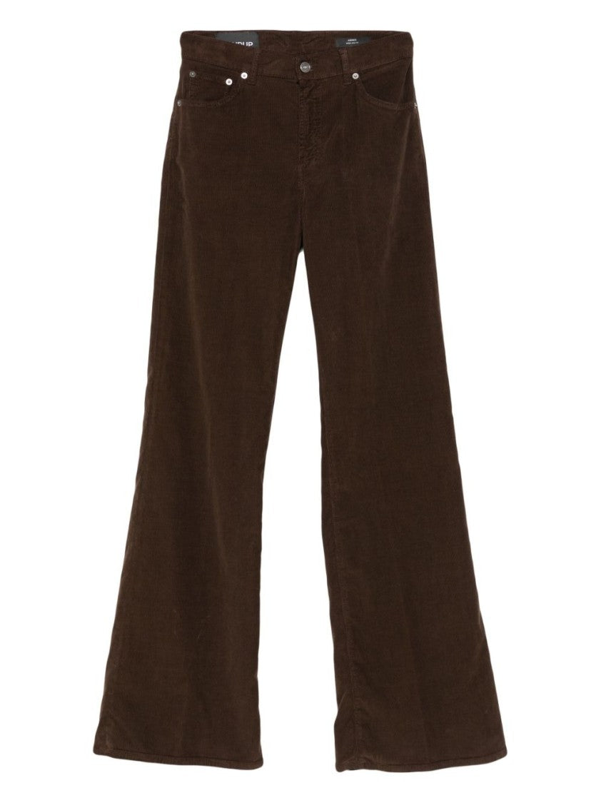 Dondup Wide-Leg Brown Jeans With Five-Pocket Design
