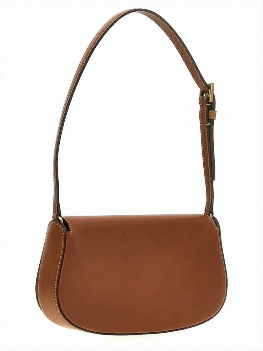 Saint Laurent Structured Calf Leather Shoulder Bag With Adjustable Strap