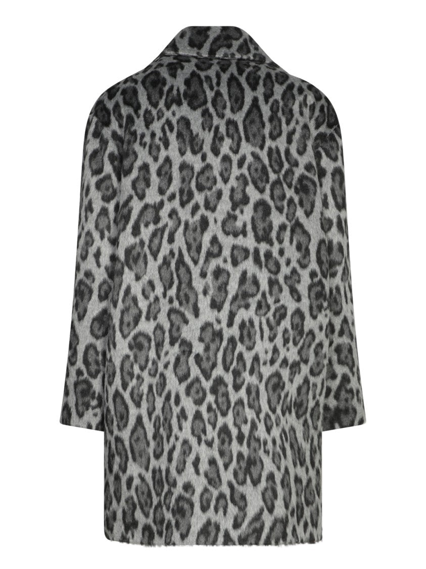 Tagliatore Coat Featuring Grey Animal Print