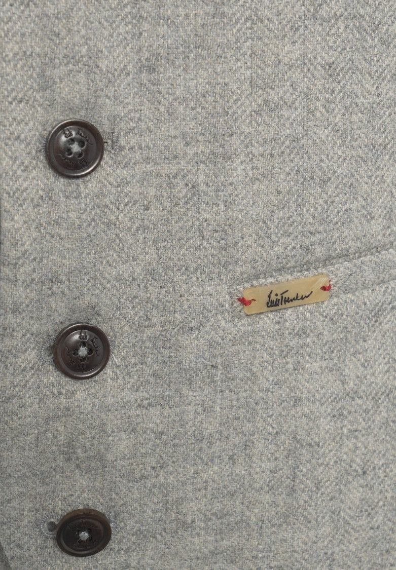 Luis Trenker Herringbone Pattern Waistcoat With Adjustable Back Panel