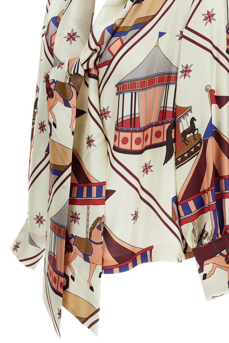 Alberto Biani Printed Silk Blouse