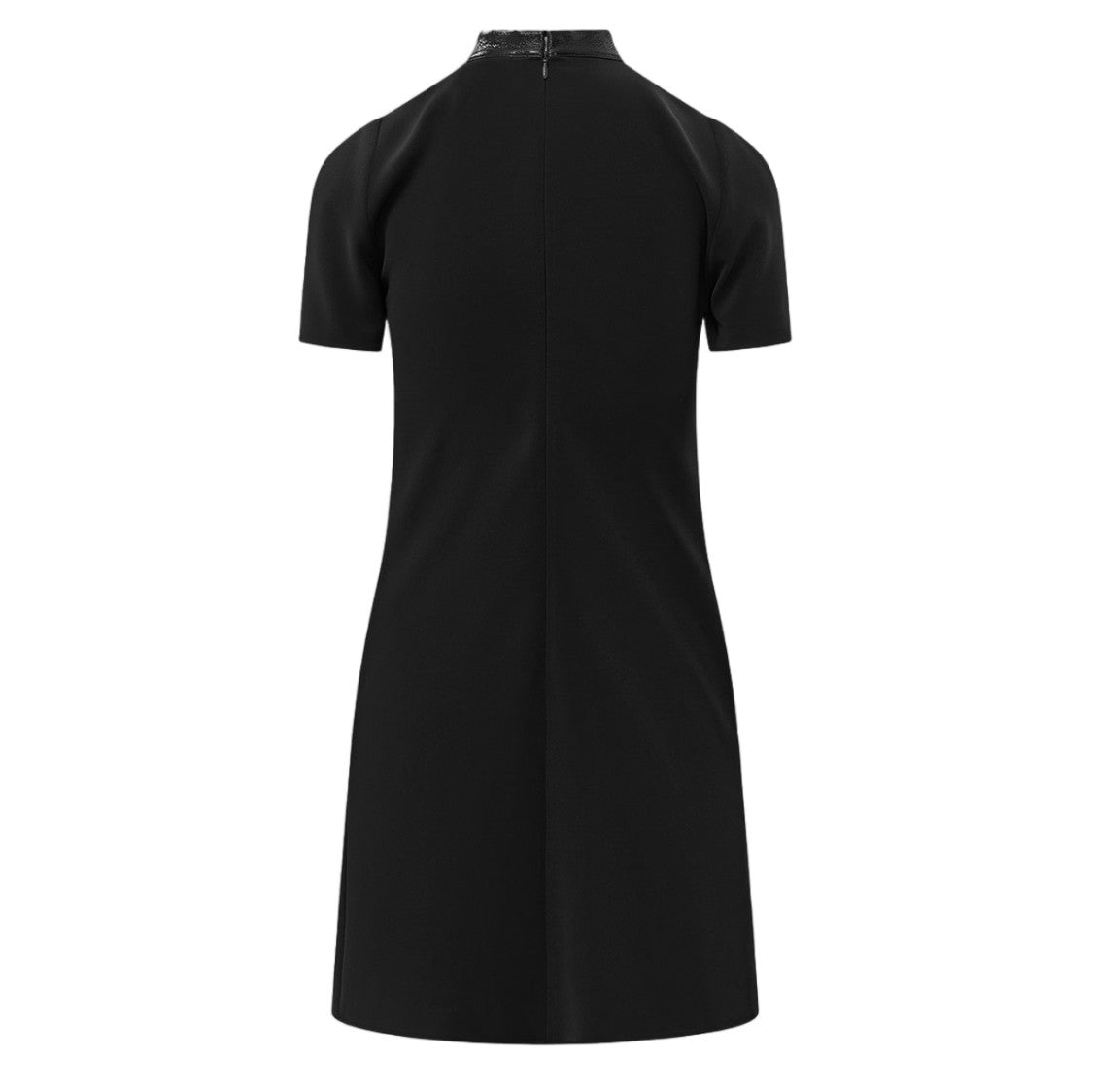 Courrèges Black Glossy Collar Mini Dress