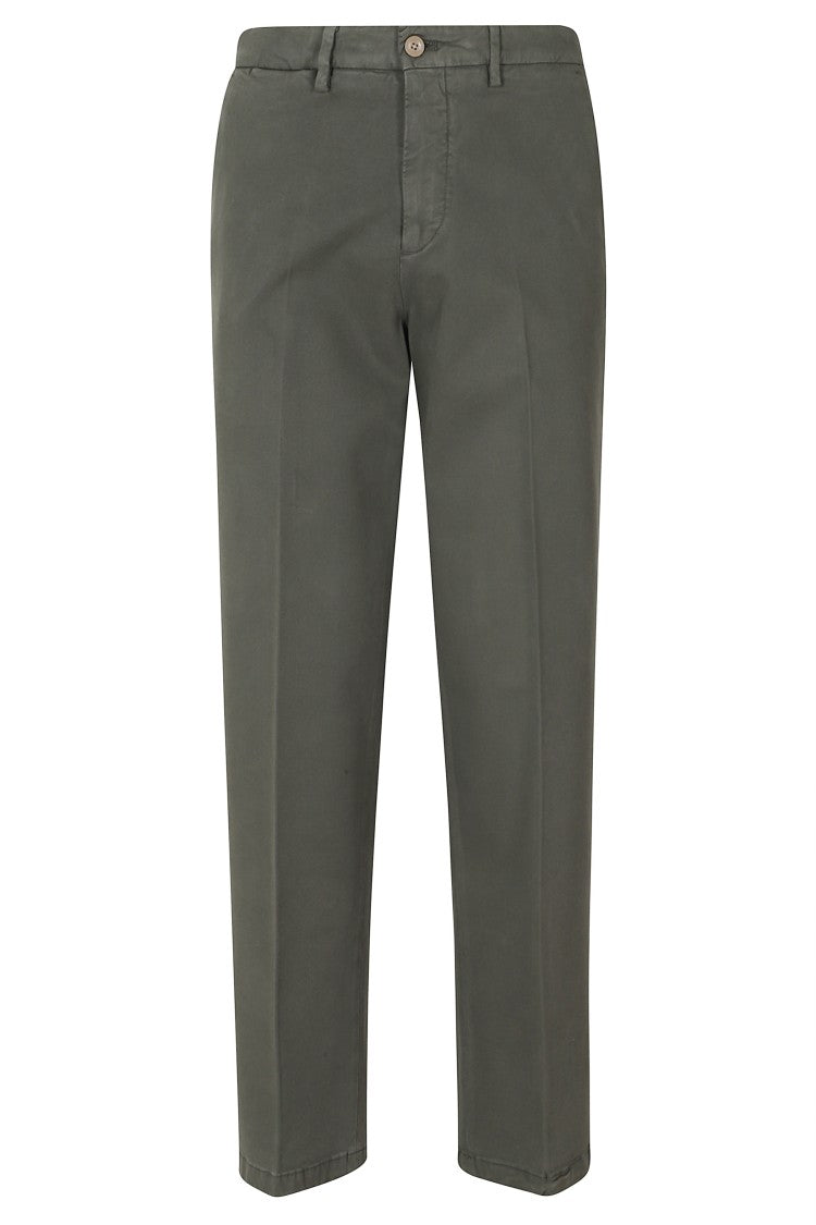 Briglia Green Straight-Leg Tailored Cotton-Blend Pants