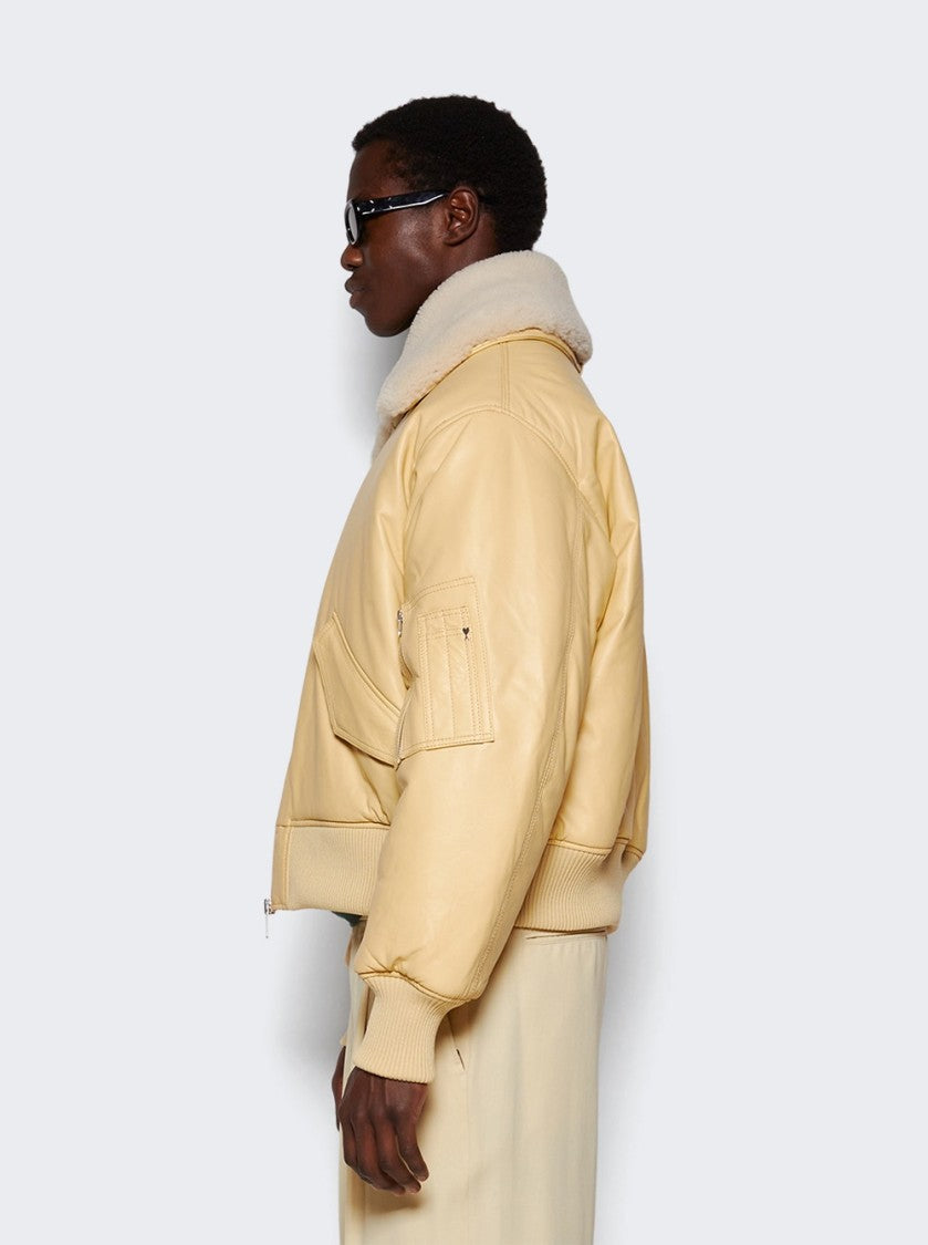 Ami Leather Bomber Jacket
