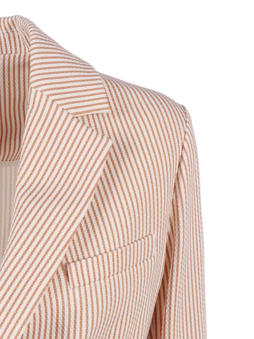 Circolo 1901 Striped Single Button Slim Jacket