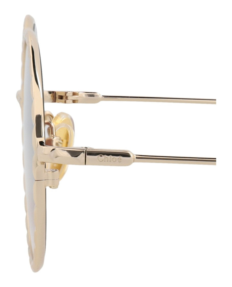 Chloé Round-Frame Metal Sunglasses
