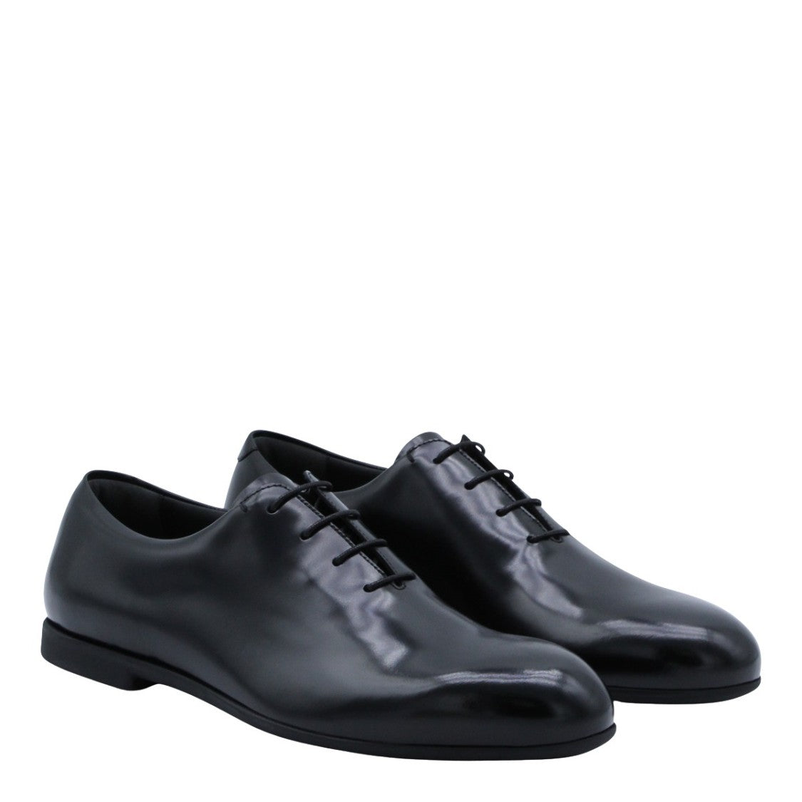 Jil Sander Minimalist Black Lace-Up Shoes With Polished Finish