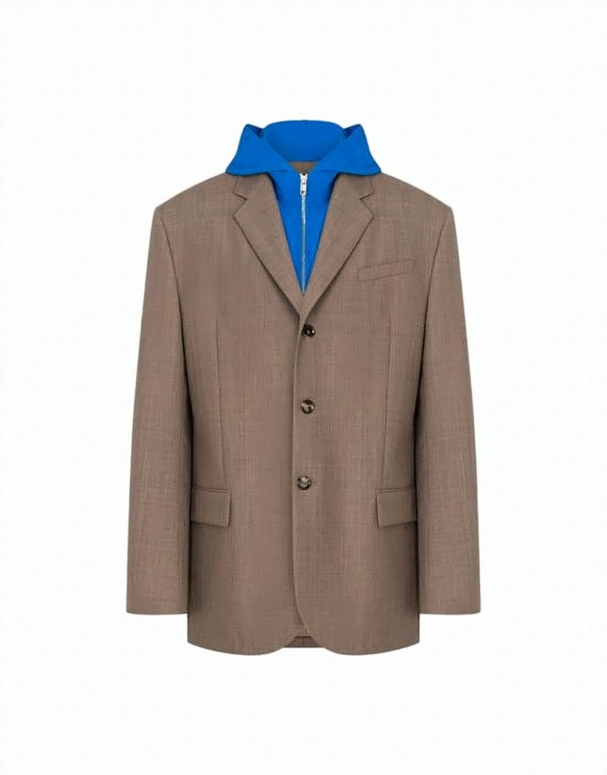Moschino Structured Wool Blazer With Hooded Layering