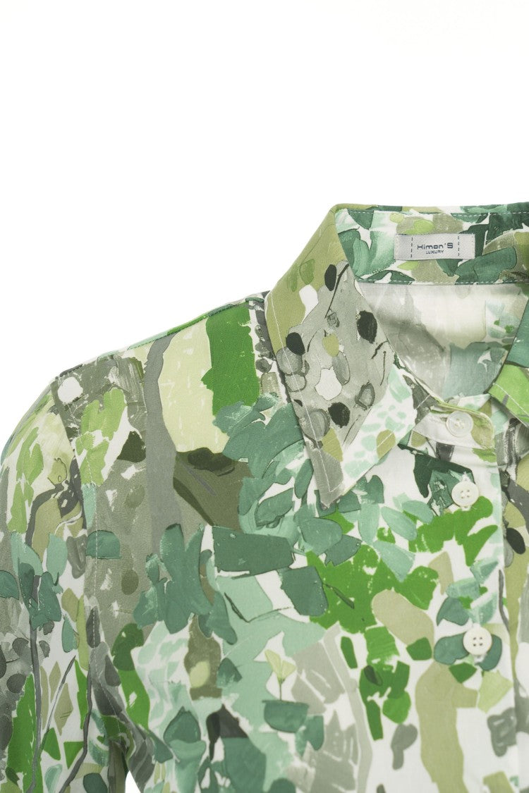 Himons Midi Dress With Print And Waist Belt