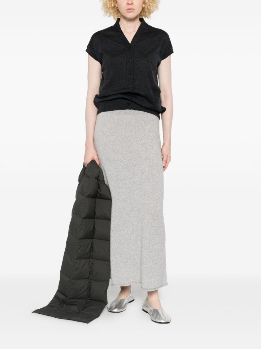 Vanisé Heathered Grey Cashmere Maxi Skirt