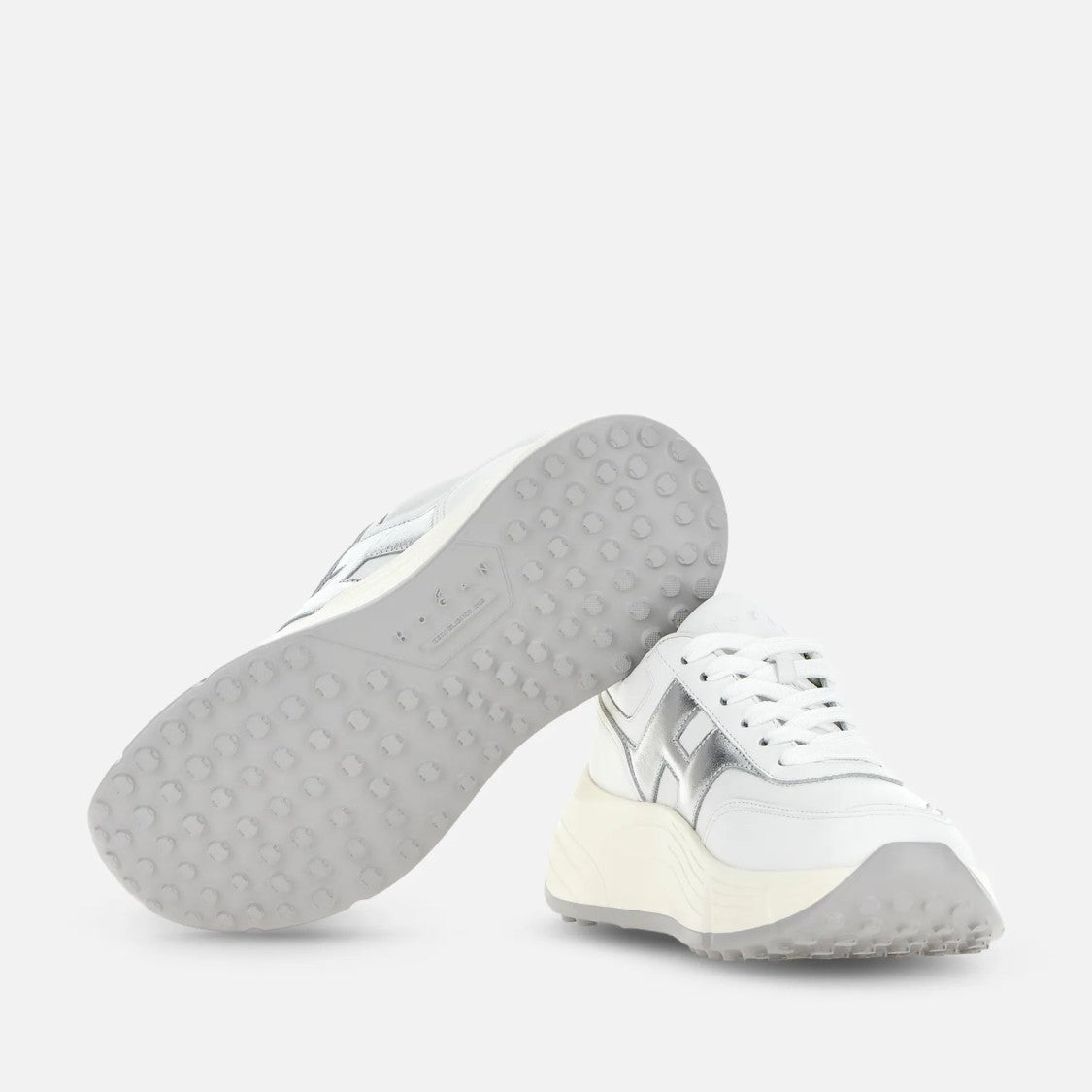 Hogan Lace-Up Sneakers With Metallic Accents