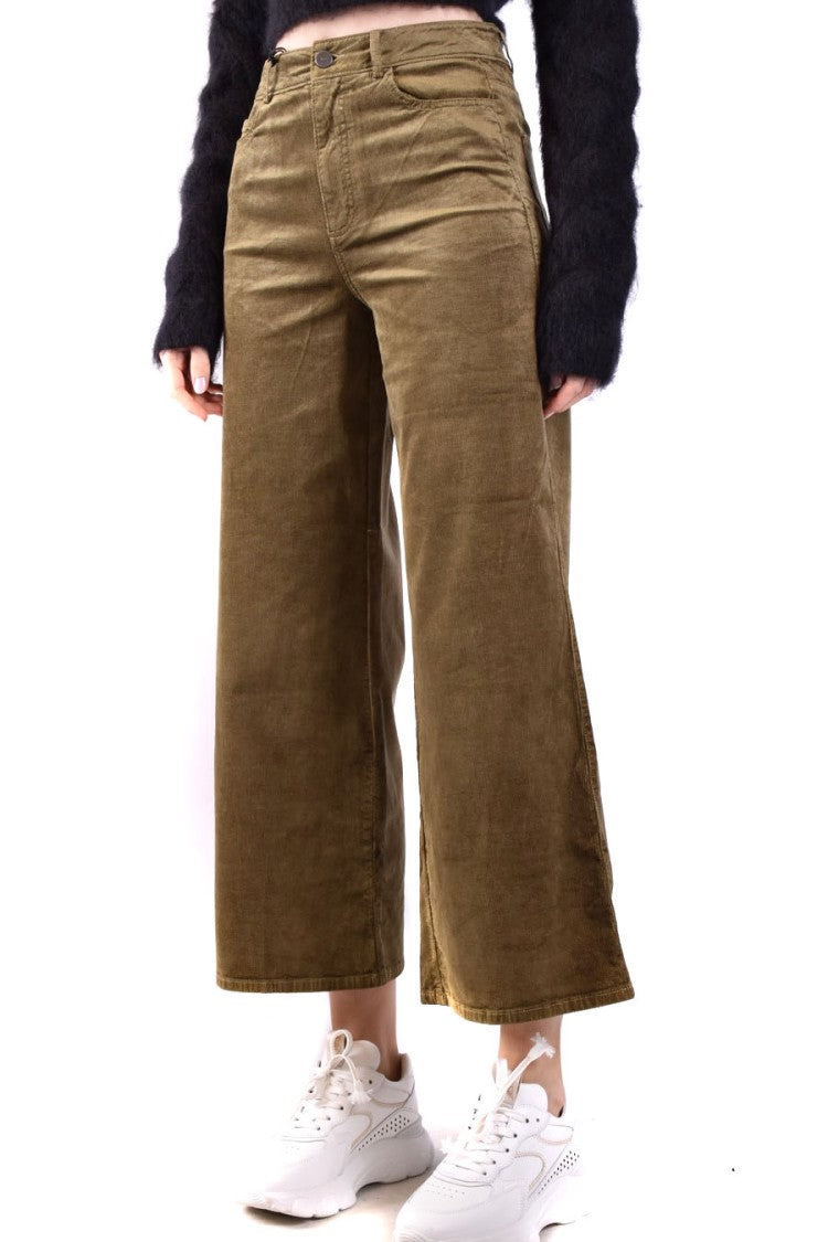 Paige High-Waisted Wide-Leg Cropped Textured Pants