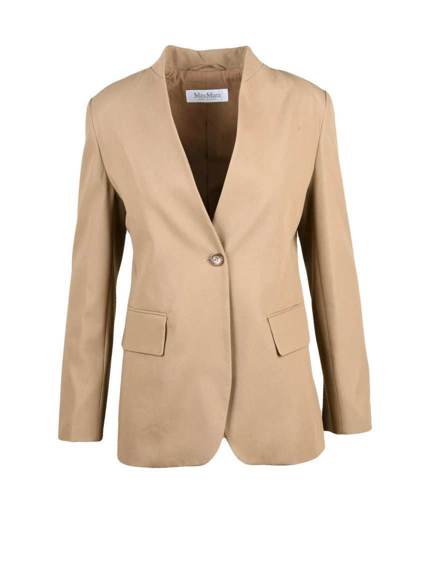 Max Mara Turquoise Cotton Button Segnale Jacket