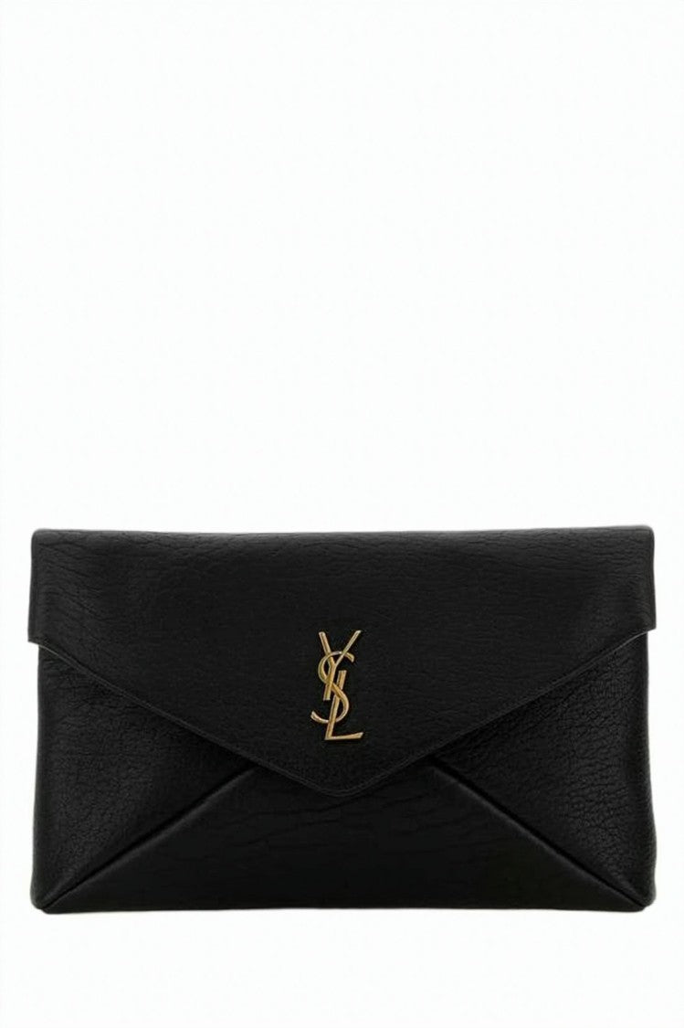 Saint Laurent Envelope-Style Clutch In Soft Lambskin Leather