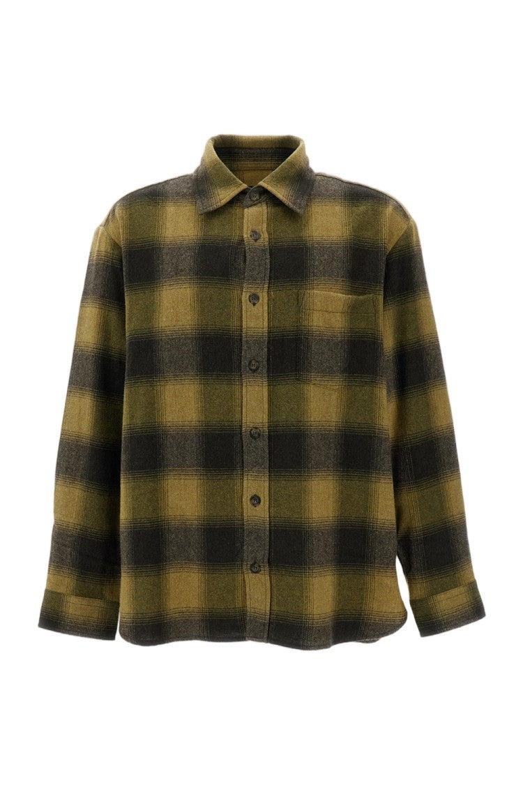 A.P.C. Green Malaury Plaid Wool-Blend Overshirt