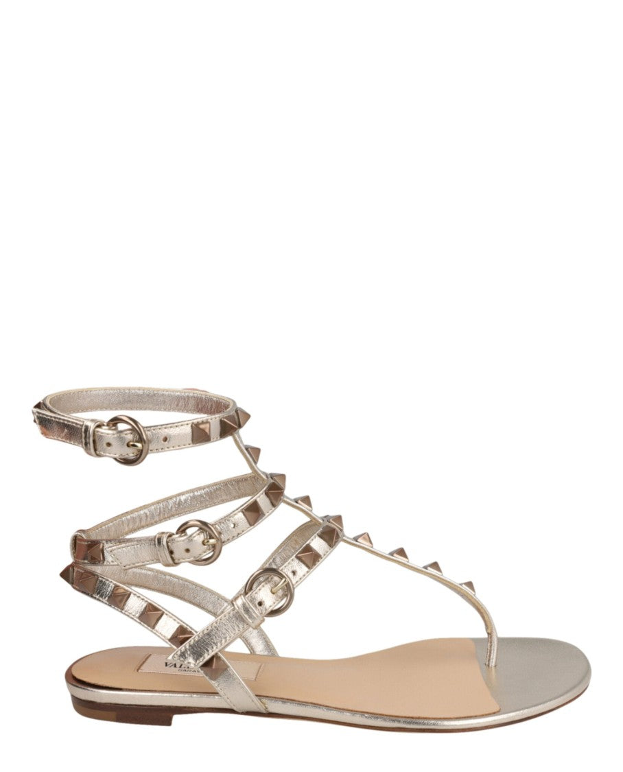 Valentino Rockstud Caged Flat Sandals
