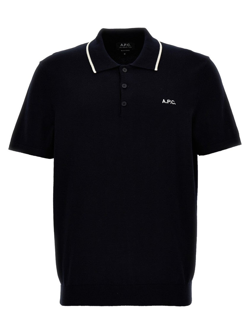 A.P.C. Short-Sleeve Polo Shirt With Ribbed Collar