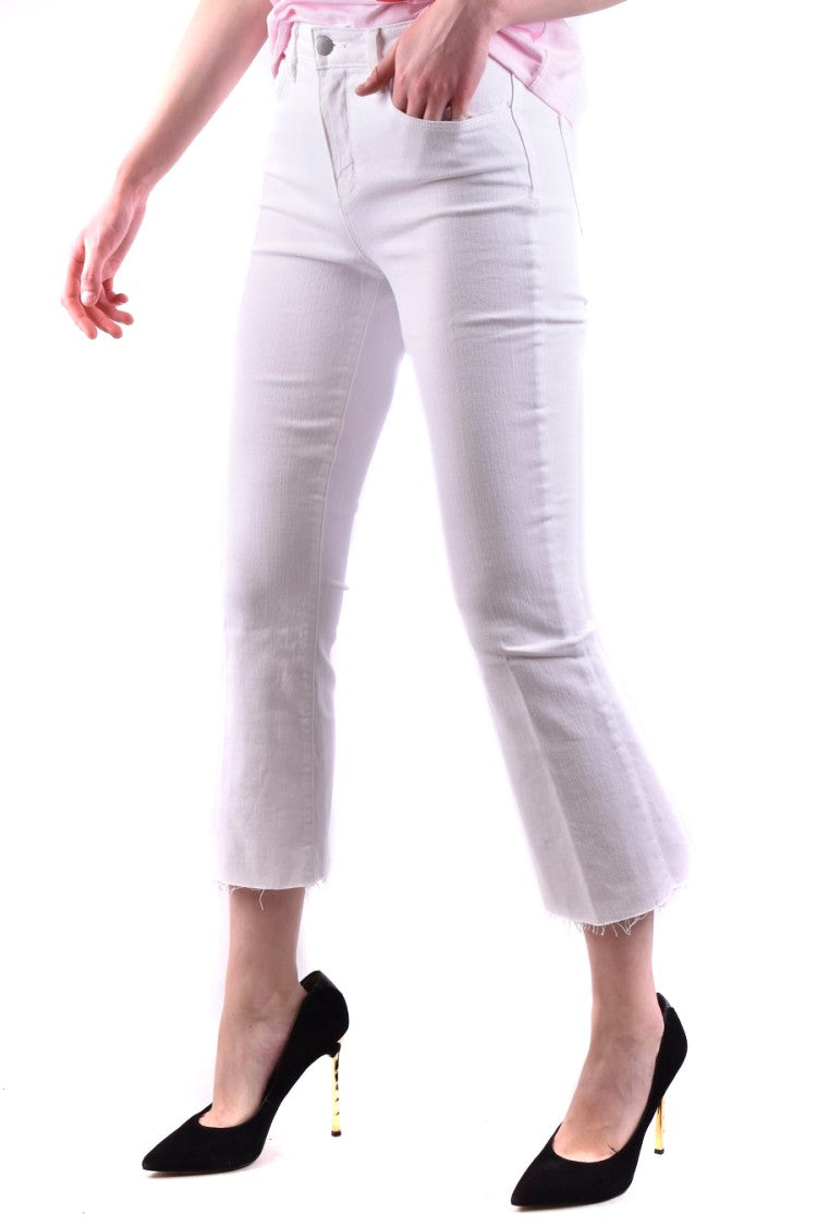 L'agence Cropped White Jeans With Flared Silhouette